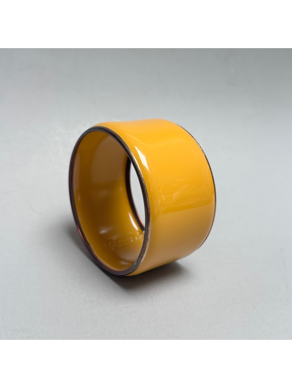 Vintage Orange Enamel Bangle Bracelet Wide Retro Mod Statement Jewelry [COPY]